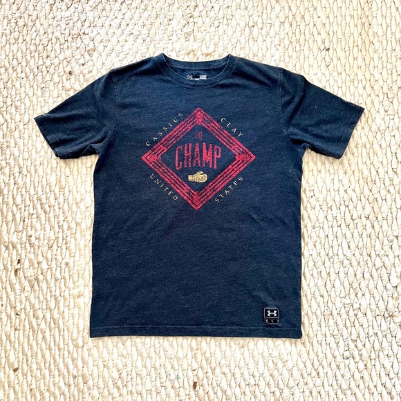 Under Armour Cassius Clay "The Champ" Men's Small Dark Grey T-Shirt - Picture 1 of 6